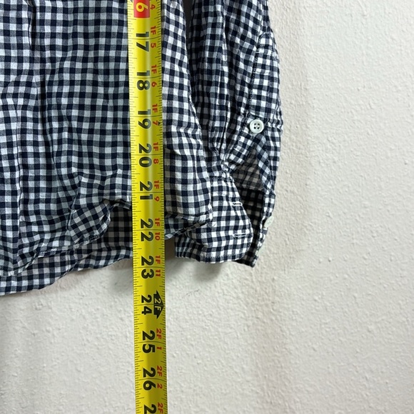 J. Crew Perfect Button Down Shirt Gingham Black White size 0 - Picture 9 of 9